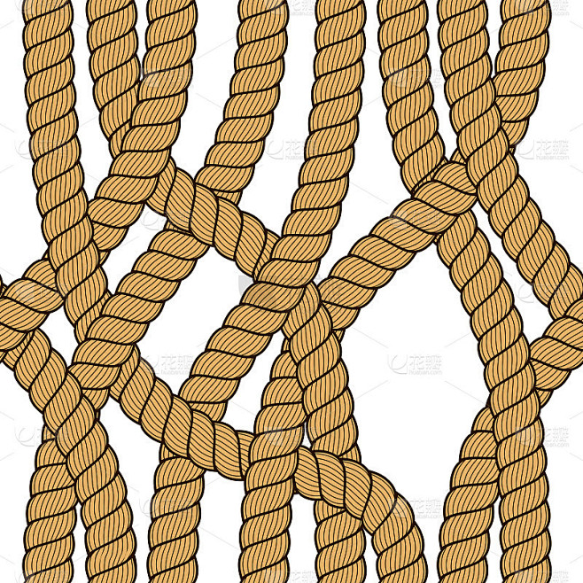Seamless pattern rope woven vector, abstract illus