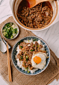 Gyudon (Japanese Beef & Rice Bowls), by thewoksoflife.com