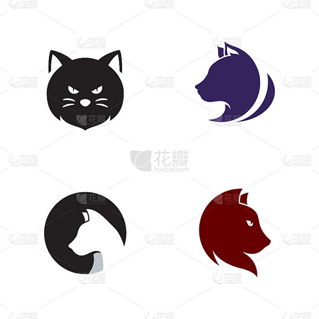 猫图标设计矢量插图设计