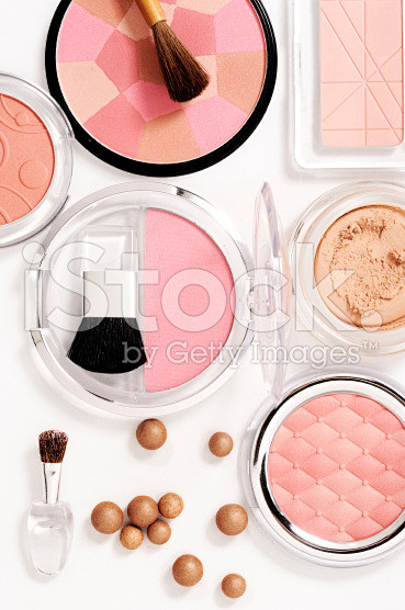 cosmetics on white b...