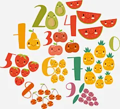 可爱水果数字教学矢量图高清素材 幼教卡片 数字卡片 数字教学 水果数字 矢量素材 矢量图 免抠png 设计图片 免费下载