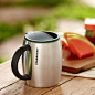 Starbucks®星巴克 Desktop 拉丝 双层不锈钢 办公马克杯 414ml
