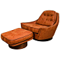 1stdibs Vintage Swivel Club Chair and Ottoman from Lorin Marsh