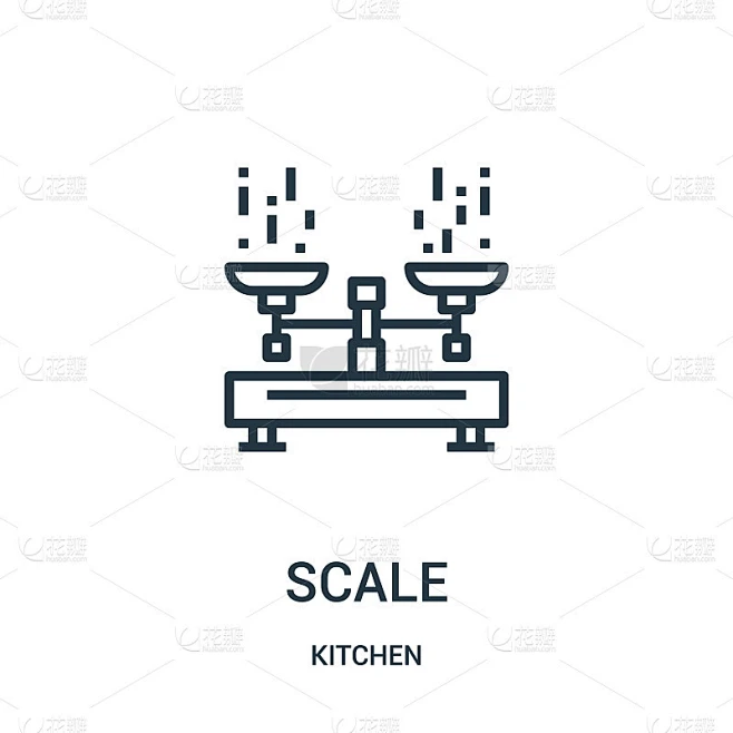 scale icon vector from kitchen collection. Thin li素材-花瓣网