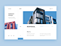 建筑与设计机构网站概念拱形 xd 清洁最小建筑房屋蓝色设计网站 ui 网站概念