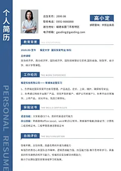 企业简约业务员个人简历