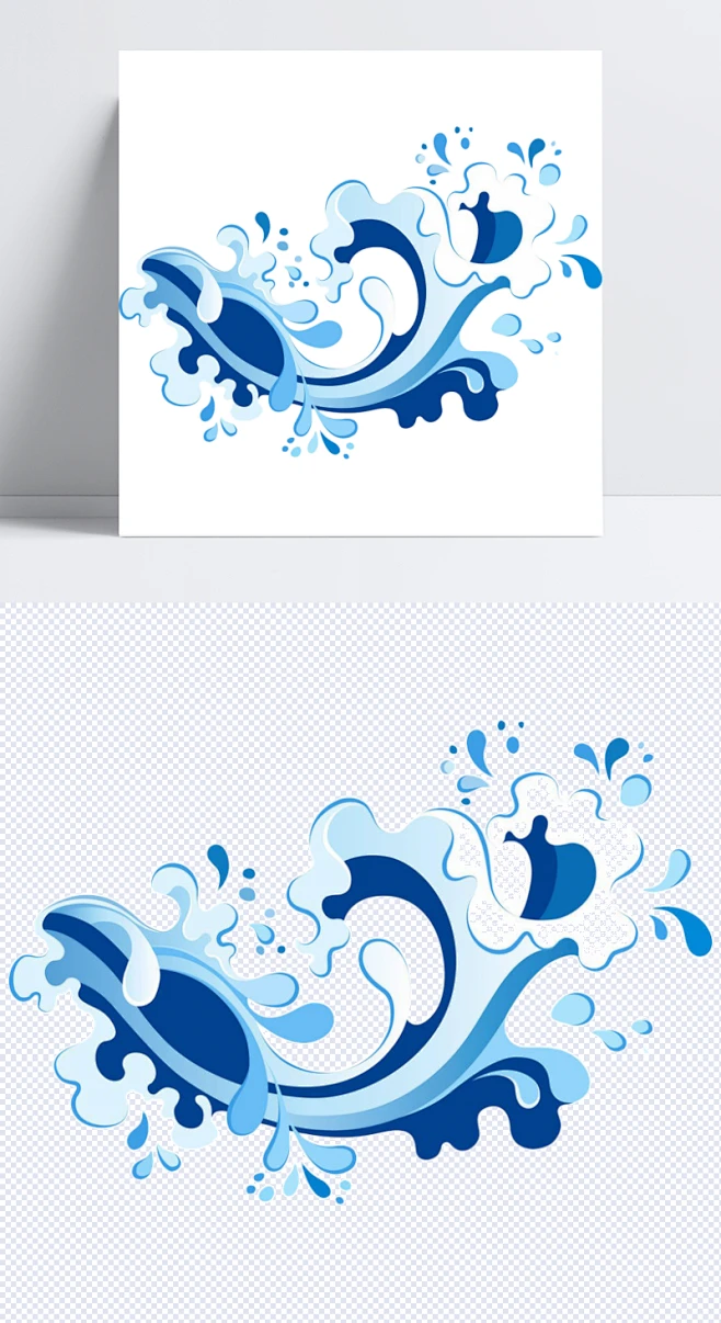 卡通海浪浪花png元素|卡通浪花,手绘浪花,浪花素材,蓝色素材,海浪浪花,扁平化,装饰元素,设计元素图片_插画素材图片素材-花瓣网