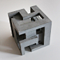 Cubic Geometry ix-v : Brutalist concrete sculpture set