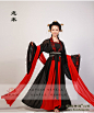 龙末黑红色汉尚华莲传统日常汉服女装 非古装齐腰间色对襟襦裙子-淘宝网