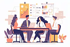 办公团队插图风格