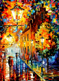 好惊艳的雨夜！Leonid Afremov 油画系列