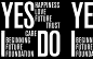 Layout with typeface and messages