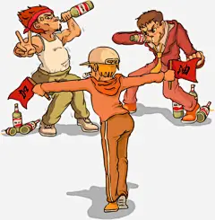 兄弟免抠素材_新图网 https://ixintu.com 人物 人物插画 卡通人物 喝酒 插画 玩耍 男孩