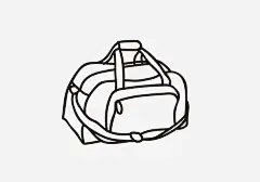 手绘箱案免抠素材_新图网 https://ixintu.com 手提包 手绘图案 箱包 线绘 黑白