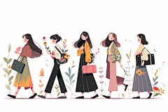 开学季扁平风插画-图巨人