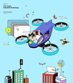 创意潮流未来科技VR无人机插画海报展板素材 - 小红书