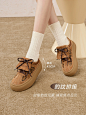 百思图2025春新款复古真皮德训鞋豹纹鞋厚底增高女休闲鞋BG214AM5-tmall.com天猫