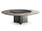 Round marble table with Lazy Susan YOL SECT By Gallotti&Radice design Gabriele e Oscar Buratti