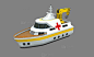 海事救援船 卡通轮船 白色邮轮 红十字 载重吊机 吊钩 海军 海上 - 综合模型 蛮蜗网
