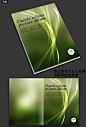 绿色动感线条艺术画册封面PSD素材下载_封面设计图片