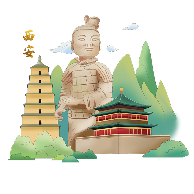 千库网_国潮城市特色西安兵马俑旅游旅游地...