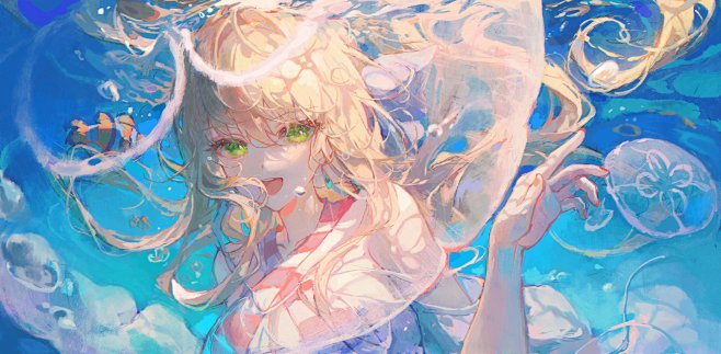 3300x1620 动漫 动漫女孩 绿眼...