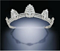 Art Deco diamond tiara by Cartier from the collection of the late Countess of Dudley, (aka actress & dancer Maureen Swanson) composed of "5 graduated shield shaped clip brooches, each resembling the Pylon, the tapering monumental towers of ancien