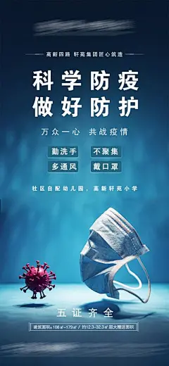 【南门网】广告 海报 疫情 防疫 科学 口罩 安全