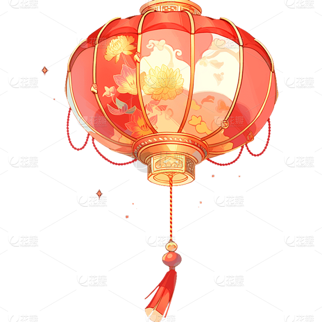 中国风红色灯笼贴纸