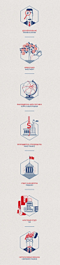 Financial Icons by Olja Ilyushchanka, via Behance (Two colors, very linear): 