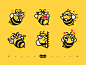 BOOM-Sticker-02 sticker emoji yellow lovely love logo honeybee graphic funny expression design bee