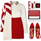 A fashion look from October 2016 featuring merino wool sweater, Maje and red skirt. Browse and shop related looks.