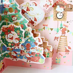 日本冬日立体圣诞卡片圣诞节大聚会XMAS平安夜摆件祝福新奇贺卡-淘宝网