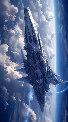 亚特兰蒂斯号星际飞船。4K横屏电脑iPad壁纸。作品创作于a - 抖音