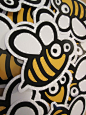 Bee Die Cut Vinyl Sticker by on Etsy By GIGART.