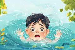 小学生防溺水宣传插画
