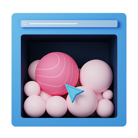 搜索着陆页 3D 插图