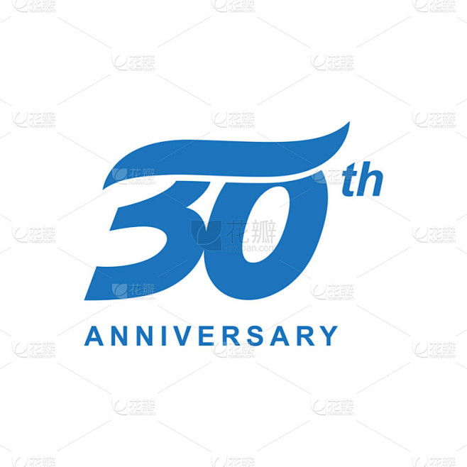 30 周年波标志蓝色