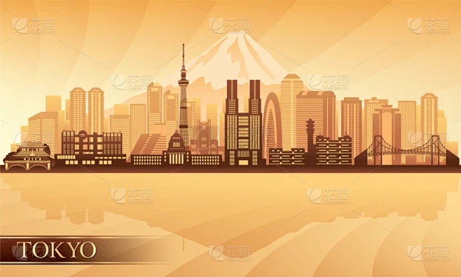 东京,城市天际线,亚洲,旅途,商务,摩天大楼,图像,自然美,海岸线,剪影素材-花瓣网