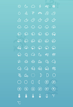 Sarah酱采集到ICON  .  天气图标