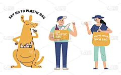 illustration of kangaroo images, young men and wom