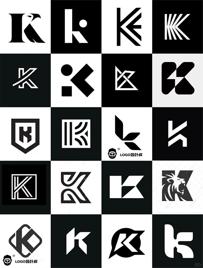 字母K元素图形logo