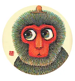 画儿晴天 王净净 油画棒插画 20幅动物主题形象插画第一辑
油画棒 插画 猴