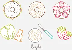 彩绘食物矢量图高清素材 切刀 夹层 奶酪 彩绘 甜甜圈 白菜 草莓 食物 餐盘 矢量图 免抠png 设计图片 免费下载