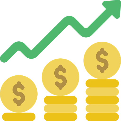 Financial profit free icon，财富利润，涨，增加，行情趋势，资产财产-花瓣网