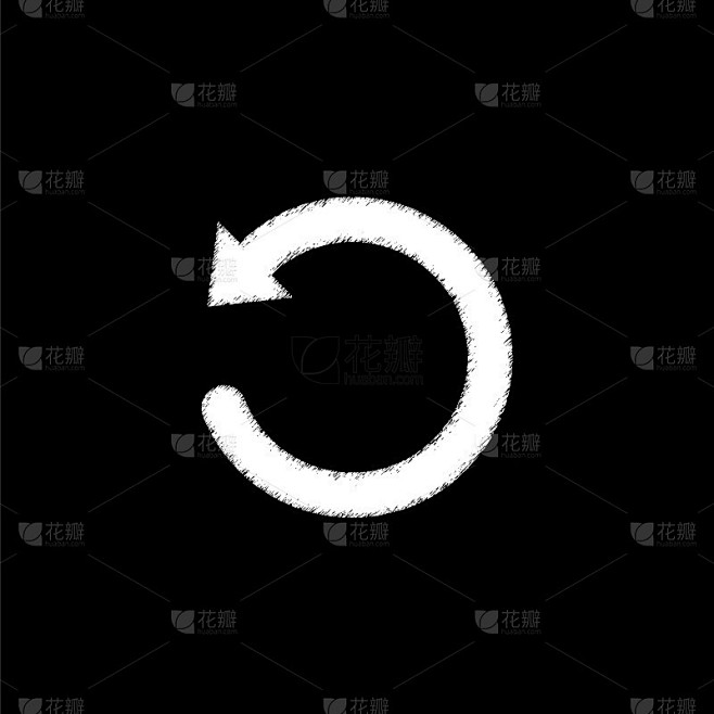 撤销符号-白色矢量图标