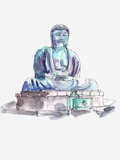 乐山大佛_新图网 https://ixintu.com 房子 楼房 城市建筑 手绘插画