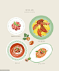 蔬菜水果甜点点心美食餐饮外卖食物插图插画设计
