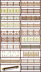 竹篱笆院墙木质栏杆su模型