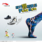 李宁鞋运动鞋脚人体彩绘人卡通眼睛体育品牌设计海报品牌广告